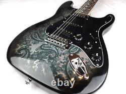 Fender Stratocaster Steele Guitars Black Paisley Flame Maple Neck SSS