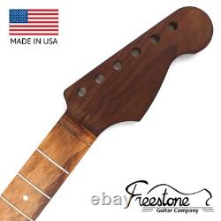 Guitar Neck Tigerwood on Roast Maple 24.75 Conv S Style Fits Fender Strat