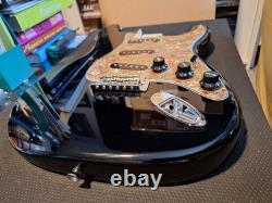 Loaded Black Stratocaster Style Strat Body With Green/red Shell Pickguard Sss