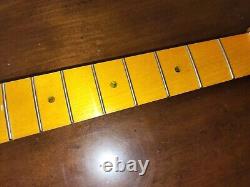 Loaded Maple Electric Guitar Neck Gold/abalone Fits Fender Strat/stratocaster