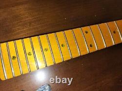 Loaded Maple Electric Guitar Neck Gold/abalone Fits Fender Strat/stratocaster