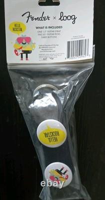 Loog Guitars Fender X Loog 3-String Stratocaster Black withStand, Strap, Tuner