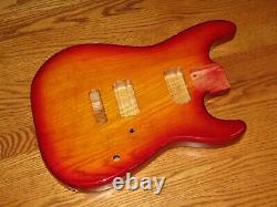 MIGHTY MITE BODY FITS FENDER STRATOCASTER 2 3/16th GUITAR NECK CHERRY BURST ASH