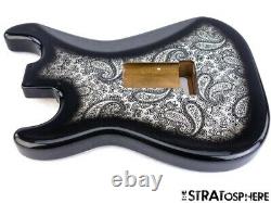 NEW Fender Lic Stratocaster BODY for Fender Strat Guitar Black Paisley SBF-BKP