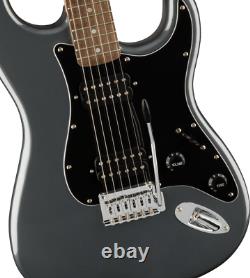 NEW- Fender Squier Affinity Stratocaster HH Elec Guitar, Charcoal Frost Metallic