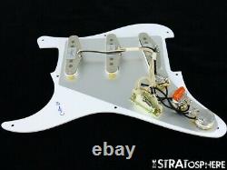 NEW Fender Stratocaster LOADED PICKGUARD Strat C Shop 69 White 1 Ply 8 Hole