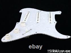 NEW Fender Stratocaster LOADED PICKGUARD Strat C Shop 69 White Pearloid 8 Hole