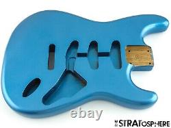 NEW Replacement BODY for Fender Stratocaster Strat, Roasted Ash Lake Placid Blue