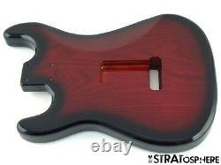 NEW Replacement BODY for Fender Stratocaster Strat, Roasted Ash, Midnight Wine