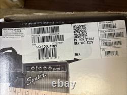 NEW Squier Sonic Stratocaster Electric Guitar Pk with Fender Frontman 10G Amp BLCK