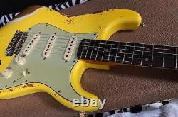 New Fender 1962 Stratocaster Custom Shop Relic Aged Graffiti Yellow 7.8lbs