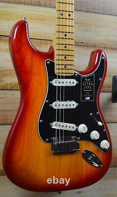 New Fender American Ultra Luxe Stratocaster Plasma Red Burst withCase