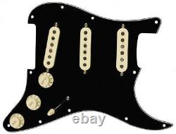 New Fender Pre-Wired Stratocaster Pickguard Tex Mex SSS 3-Ply Black