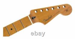 New Fender Roasted Maple Stratocaster Neck Flat Oval 22 Jumbo Frets 12 Radius