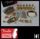 New Fender Stratocaster Gold 2 3/16 Tremolo Hardware Set W Tuners For Usa Strat