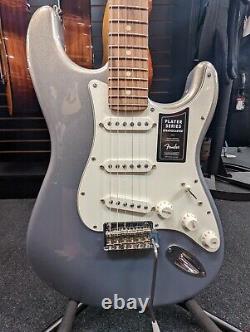 New! Open Bix Fender Player Stratocaster Silver, Pau Ferro, with Free Shipping