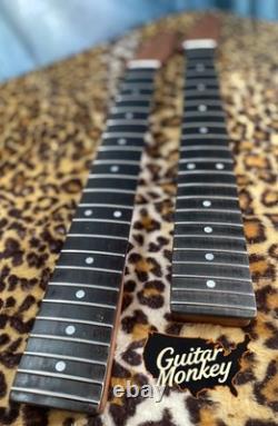Roasted Mahogany Tele Neck Rosewood Slab Stainless Steel Rolled Frets Bone Nut