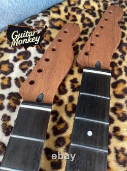 Roasted Mahogany Tele Neck Rosewood Slab Stainless Steel Rolled Frets Bone Nut