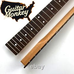 Roasted Mahogany Tele Neck Rosewood Slab Stainless Steel Rolled Frets Bone Nut