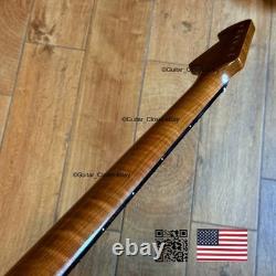 SALE Roasted Flame Maple Rosewood Strat Neck Stratocaster fits Fender body 2SME