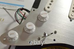 Silver Beatle Loaded Fender Stratocaster Pickguard with NAMM Select pickups