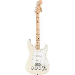 Squier Affinity Series Stratocaster Electric Guitar, Maple, Olympic White