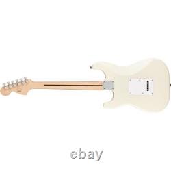 Squier Affinity Series Stratocaster Electric Guitar, Maple, Olympic White