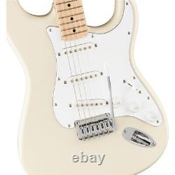 Squier Affinity Series Stratocaster Electric Guitar, Maple, Olympic White