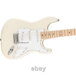 Squier Affinity Series Stratocaster Electric Guitar, Maple, Olympic White