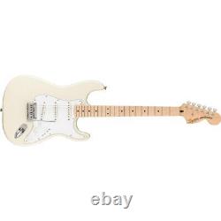 Squier Affinity Series Stratocaster Electric Guitar, Maple, Olympic White