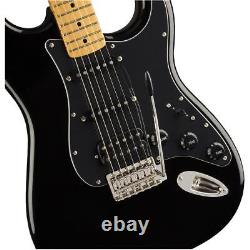 Squier Classic Vibe'70s Stratocaster Electric Guitar, Maple Fingerboard, Black