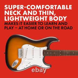 Squier Debut Series Stratocaster Electric Guitar, Beginner Guitar Sunburst