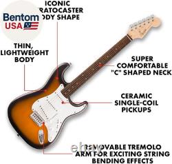 Squier Debut Series Stratocaster Electric Guitar, Beginner Guitar, with 2-Year W