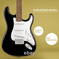 Squier SSS Stratocaster Electric Guitar Black with Fender Play