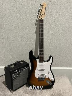 Squier Sonic Stratocaster Electric Guitar with Fender and Frontman 10g Amp Black