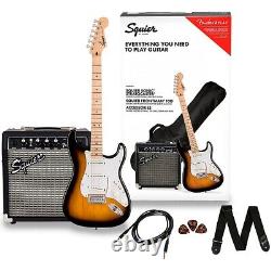Squier Sonic Stratocaster Guitar Pack with Fender Frontman 10G Amp Sunburst