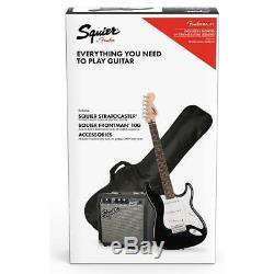 Squier Stratocaster 6-String Electric Guitar Pack, Black #037-1823-006