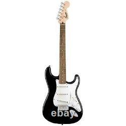 Squier Stratocaster Electric Guitar Pack with 10G Amplifier and Gig Bag, Black