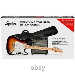 Squier Stratocaster LE Guitar Pack with Fender Frontman 10G Amp 3-Color Sunburst
