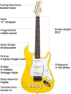 Squier Stratocaster Timeless Graffiti Yellow with Three Squier Single-coil Pickups