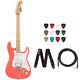 Squire Sonic Stratocaster Guitar, Tahitian Coral, Maple Fingerboard, Kit