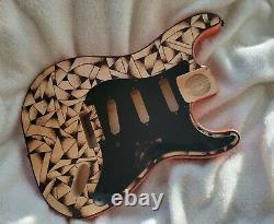 Stratocaster Electric Guitar body Custom Woodburn Fender Strat Black Pickguard