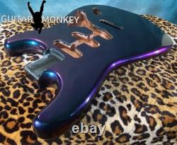 Stunning Metal Flake Chameleon Blue 2 Teal 2 Purple Stratocaster SSS Alder Body