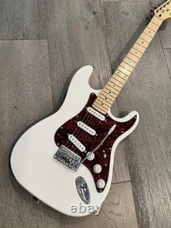 White ST Custom Style Electric Guitar Tortoise Pickguard SSS Pickups