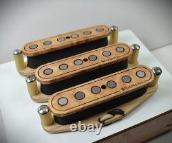 Wiggins Brand Stratocaster pickup set, Flamed Maple, 70's over wound