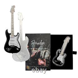 2021 1 oz Pièce de monnaie en argent Fender Stratocaster 75e anniversaire en noir NOUVEAU