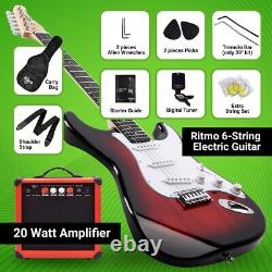 39 Pouces Guitare Électrique Et Amplificateur Kit Complet Débutant Set Rouge