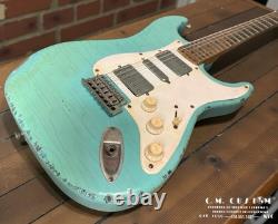 CM Custom Stratocaster des années 1950 Surf Green Heavy Relic à la Journeyman, Danocaster