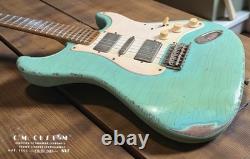 CM Custom Stratocaster des années 1950 Surf Green Heavy Relic à la manière de Journeyman, Danocaster