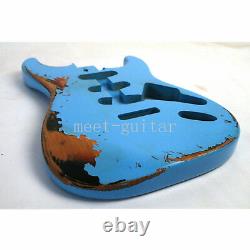 Corps De Guitare Électrique S-s-s Vintage Bleu Pour Fender Stratocaster Style Part Relic